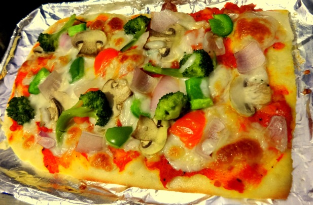 My rectangle shaped pizza.. After all, hapiness comes in all shapes and sizes ! ^_^